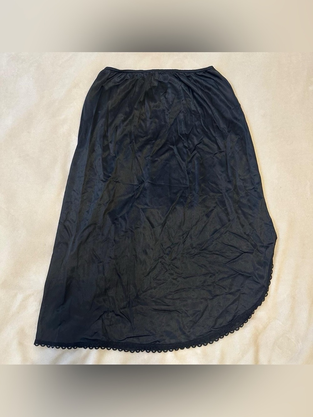 Black Midi Slip Skirt